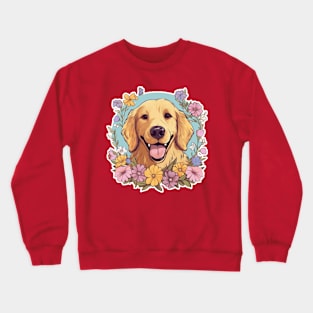 A Lovely Golden Retriever illustration Crewneck Sweatshirt